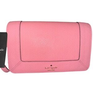 NWT Kate Spade Lena Mini Flap Pebbled Leather Crossbody Grapefruit-Retail $299